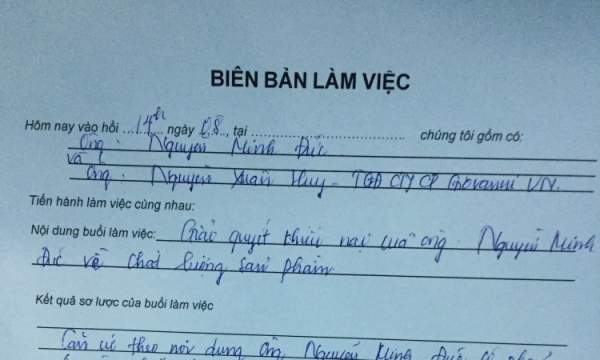 Giovanni Việt Nam đã cầu thị giải quyết dứt điểm cho khách hàng